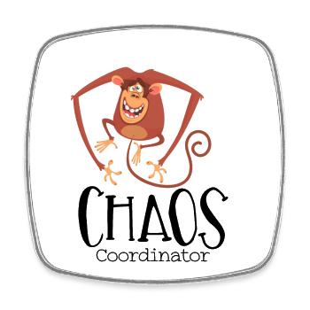 Monkey Acrobat Swing - Square fridge magnet - white - Front