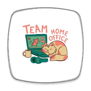 Team Homeoffice Katze Arbeit Job Büro - Viereckiger Kühlschrankmagnet - Weiß - Vorne