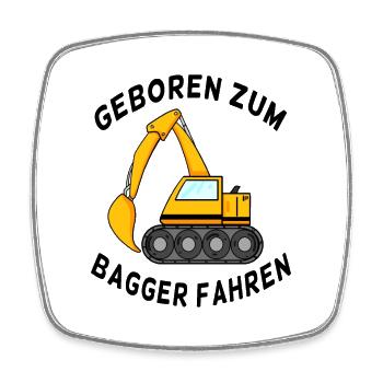 Neugeborenes Geschenk Bagger Spruch - Viereckiger Kühlschrankmagnet - Weiß - Vorne