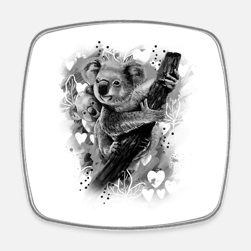 Koala - Viereckiger Kühlschrankmagnet - Weiß