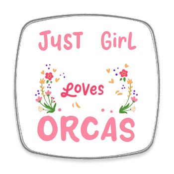 Orcas Wale Orca-Liebhaber - Viereckiger Kühlschrankmagnet - Weiß - Vorne