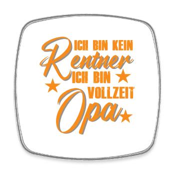 Vollzeit Opa Rentner Spruch - Viereckiger Kühlschrankmagnet - Weiß - Vorne