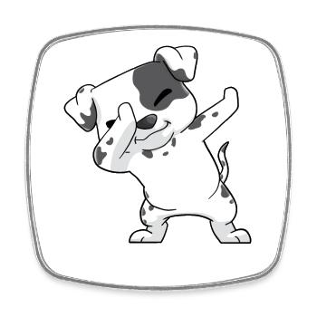 Dalmatian Kawaii - Square fridge magnet - white - Front