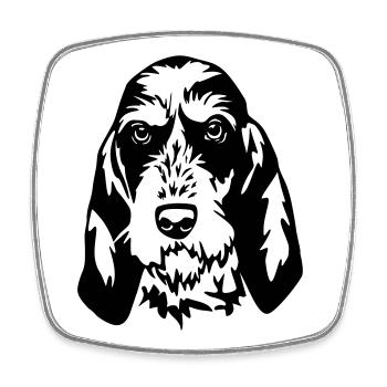 Griffon Bleu de Gascogne Head - Square fridge magnet - white - Front