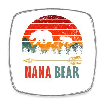 nana bear - Square fridge magnet - white - Front