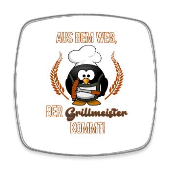 Aus dem weg, der Grillmeister kommt! - Viereckiger Kühlschrankmagnet - Weiß - Vorne