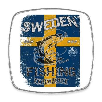 Sweden Fishing Flagge Angeln Fisch Design - Viereckiger Kühlschrankmagnet - Weiß - Vorne