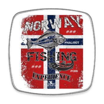 Norway Fishing Flagge Angeln Fisch Design - Viereckiger Kühlschrankmagnet - Weiß - Vorne