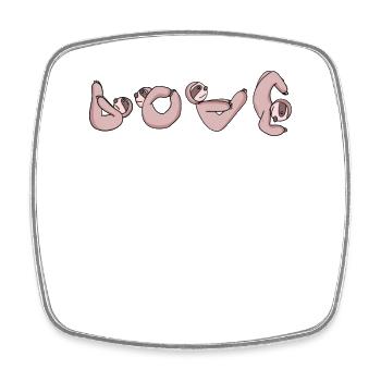 Love Yoga Fitness Sloth Love - Square fridge magnet - white - Front