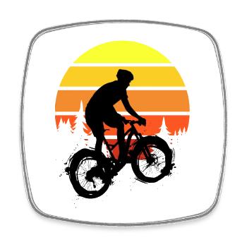 VTT Ride Sunset Cycling - Vintage - Magnet carré - blanc - Devant