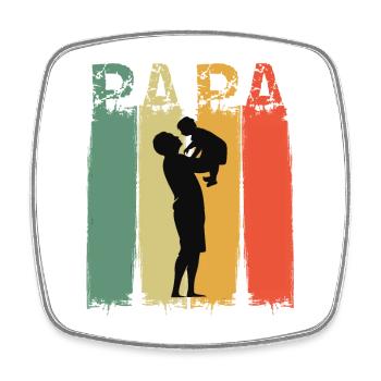 Papa und Sohn das Team Geschenkidee Vatertag - Viereckiger Kühlschrankmagnet - Weiß - Vorne