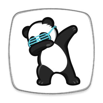 Dabbing Panda Panda Bear - Square fridge magnet - white - Front