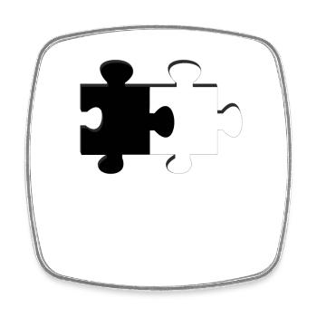 Puzzle Schwarz Weiß - Viereckiger Kühlschrankmagnet - Weiß - Vorne