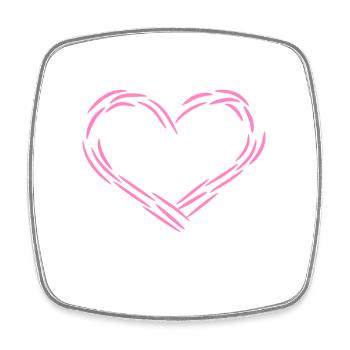 Coeur Rose - Magnet carré - blanc - Devant