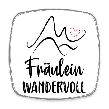 Fräulein Wandervoll Wandern Zubehör Herz Alpen - Viereckiger Kühlschrankmagnet - Weiß - Vorne