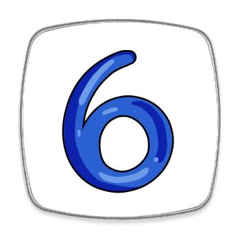 6 - Viereckiger Kühlschrankmagnet - Weiß - Vorne