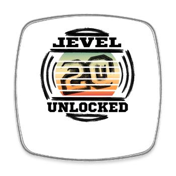 20 Jahre Level Jahrgang Unlocked - Viereckiger Kühlschrankmagnet - Weiß - Vorne