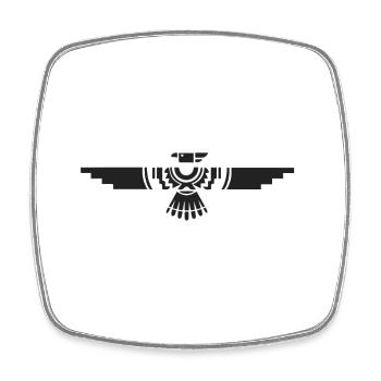Geometrische Federikon - Viereckiger Kühlschrankmagnet - Weiß - Vorne
