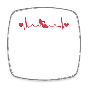 Latin Dancing Dance Shoe Women's Latin Heartbeat Red - Square fridge magnet - white - Front