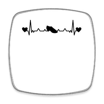 Latin Dancing Dance Shoe Men's Latin Heartbeat - Square fridge magnet - white - Front