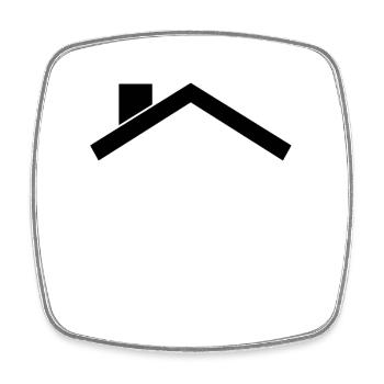 Maison toit - Magnet carré - blanc - Devant