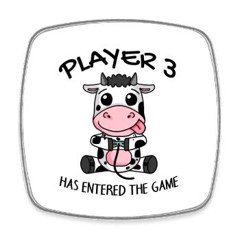 Player 3 has entered the game - Square fridge magnet - white - Front
