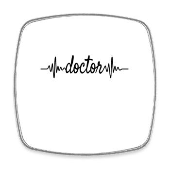 Battements cardiaques ECG Docteur Médecin Médecin - Magnet carré - blanc - Devant