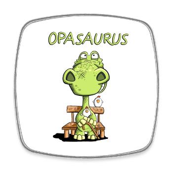 Opa Saurus I Dinosaurier I Großvater - Viereckiger Kühlschrankmagnet - Weiß - Vorne