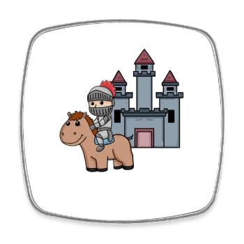 Médiévale Chevalier Château Guerrier - Magnet carré - blanc - Devant