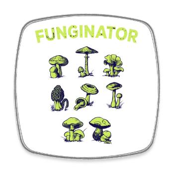 Funginator Pilzarten Pilzesammler Pilz Pilzsammler - Viereckiger Kühlschrankmagnet - Weiß - Vorne