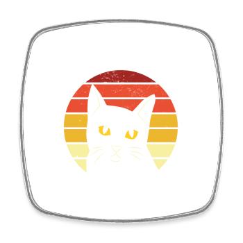 Katze Kater Katzen Miau Katzenliebhabe Stubentiger - Viereckiger Kühlschrankmagnet - Weiß - Vorne