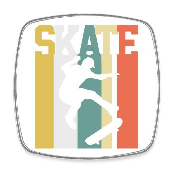 Skating Skater Skate Vintage - Square fridge magnet - white - Front