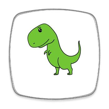 Dinosaures - Magnet carré - blanc - Devant