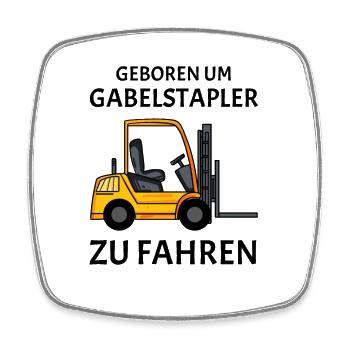 Gabelstapler Stapler Shirt - Viereckiger Kühlschrankmagnet - Weiß - Vorne