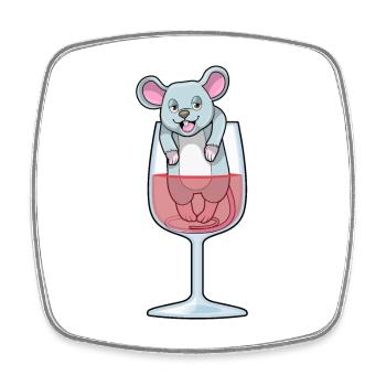 Ratte Rotwein - Viereckiger Kühlschrankmagnet - Weiß - Vorne