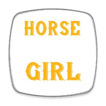 Horse Girl Horse Girl Gift - Square fridge magnet - white - Front