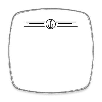 Anker Linie Linien Symbol Dekoration - Viereckiger Kühlschrankmagnet - Weiß - Vorne