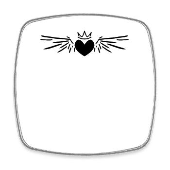 Coeur Ange aile ange - Magnet carré - blanc - Devant
