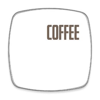 Kaffee - Viereckiger Kühlschrankmagnet - Weiß - Vorne