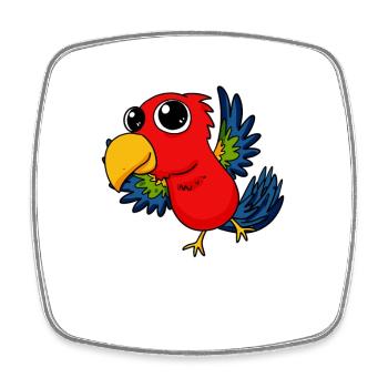 Little Parrot - Square fridge magnet - white - Front