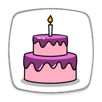 Birthday cake birthday - Square fridge magnet - white - Front