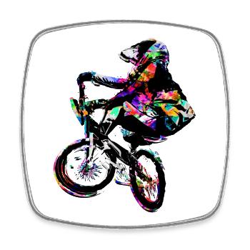BMX Fahrrad - BMX fahren - BMX Bike - Viereckiger Kühlschrankmagnet - Weiß - Vorne