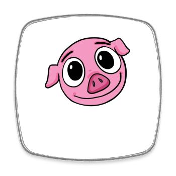 Porc - Magnet carré - blanc - Devant