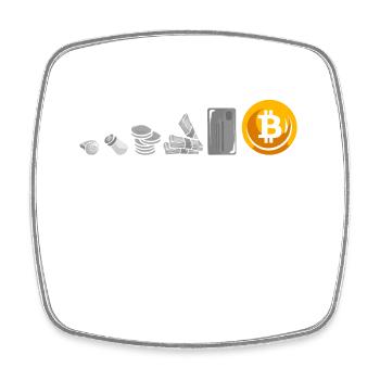 Evolution Of Money Geld Bitcoin Plan B Crypto - Viereckiger Kühlschrankmagnet - Weiß - Vorne