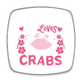 Crab seafood - Square fridge magnet - white - Front