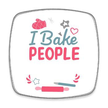 Baking Bakery Hobby Baker - Square fridge magnet - white - Front