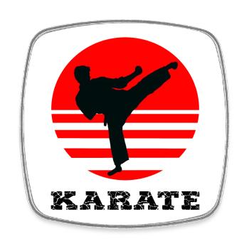 karaté - Magnet carré - blanc - Devant