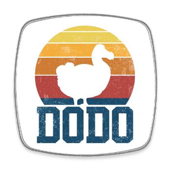 Dodo Birds Birdwatcher Vintage - Square fridge magnet - white - Front