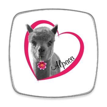 I love alpaca. I love Alpaca - Square fridge magnet - white - Front