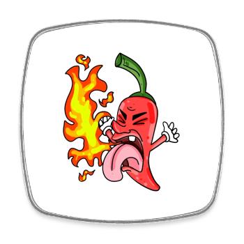 Drôle de piment - Peperoni - Magnet carré - blanc - Devant
